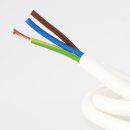 PVC-Lampenkabel Elektro-Kabel Stromkabel Rundkabel weiss 3-adrig, 3x0,75mm² H03 VV-F