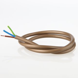 PVC Lampenkabel Rundkabel gold 3-adrig, 3x0,75mm² H03 VV-F