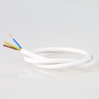 PVC-Lampenkabel Elektro-Kabel Stromkabel weiß 3-adrig 3x1mm² mit integriertem Stahlseil