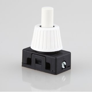 Lampen Einbauschalter Einbau-Druckschalter weiß 250V/2A 12 mm Achse 1-polig