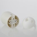 E27 Lampenfassung Thermoplast/Kunststoff weiß mit Gewindemantel 2-teilig M10x1 IG