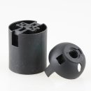 E27 Lampenfassung Thermoplast/Kunststoff schwarz mit Glattmantel 2-teilig M10x1 IG