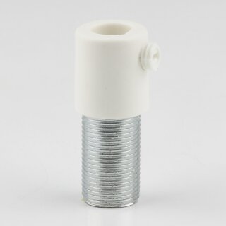 Zugentlastung Kunststoff weiß mit M13x1x20 Metall Aussengewinde für Kabel