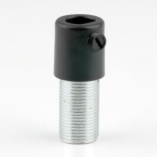 Zugentlastung Kunststoff schwarz mit M13x1x20 Metall Aussengewinde für Kabel