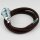 Textilkabel Braun mit E14 Lampenfassung Metall verchromt und 2 Schraubringe 1-5m