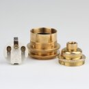 E27 Vintage Lampenfassung Metall Messing M10x1 IG ohne Zugentlastung mit 2 Schraubringe