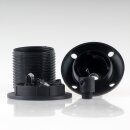 E27 Lampenfassung Thermoplast/Kunststoff schwarz mit Dach und Zugentlastung Schraubring 250V/4A