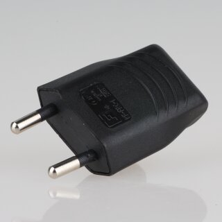 Eurostecker Europa-Flachstecker schwarz 250V/6A mit Schraubkontakte und Zugentlastung