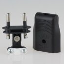 Eurostecker Europa-Flachstecker schwarz 250V/6A mit Schraubkontakte und Zugentlastung