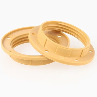 E27 2x Unterring Schraubring Kunststoff gold 57x12mm für Kunststoff Fassung