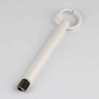 Pendelrohr Aufhängerohr mit Ring weiß 120mm Ringdurchmesser 30mm für Kettenaufhängung