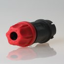 PCE Schutzkontakt Gummi-Stecker schwarz/rot 250V/16A  IP44 Kema Keur