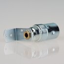 E14 Lampenfassung Metall verchromt mit Winkel und 6-kant Trompetennippel