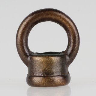 Ringnippel Metall Antik Fume 22x27mm M10x1 Durchgangsgewinde für Lampen und Leuchtenbau