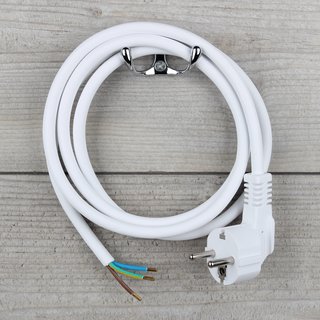 2,0m Anschlussleitung weiß 3x1,5mm² mit Schutzkontakt-Stecker