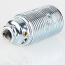 E14 Lampenfassung Metall verchromt mit Gewindemantel und Keramik Innenkern 250V/2A