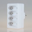 Steckdosen-Adapter weiß 2,5A/250V 4 x Eurosteckdose