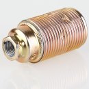 E14 Lampenfassung Metall vermessingt mit Gewindemantel und Keramik Innenkern 250V/2A