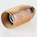 E14 Lampenfassung Metall vermessingt mit Gewindemantel und Keramik Innenkern 250V/2A