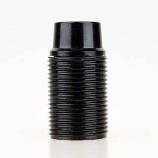 E14 Lampenfassung Bakelit-Optik schwarz mit Gewindemantel M10x1 IG