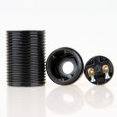 E14 Lampenfassung Bakelit-Optik schwarz mit Gewindemantel M10x1 IG