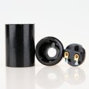E14 Fassung Bakelit schwarz mit Glattmantel M10x1 IG