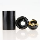 E14 Fassung Bakelit schwarz mit Glattmantel M10x1 IG