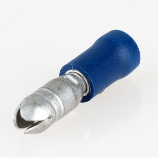 100 x Kabelschuh 4mm Rundstecker blau isoliert für Leitungsquerschnitt 1,5-2,5mm²