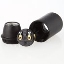 E14 Lampenfassung Thermoplast/Kunststoff schwarz mit Glattmantel M10x1 IG