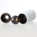 E14 Lampenfassung Bakelit-Optik weiß mit Gewindemantel M10x1 Innengewinde