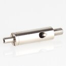 Seilstopper 9x29mm seitlicher Ausgang mit Befestigungsschlitz Messing vernickelt