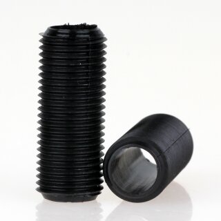 M10x1 Gewinderohr 25mm lang Kunststoff schwarz für Lampen & Leuchtenbau