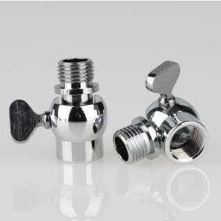 Lampen Flügelgelenk Kippgelenk 16x27mm M10x1 AG auf M10x1 IG Messing verchromt 90° kippbar