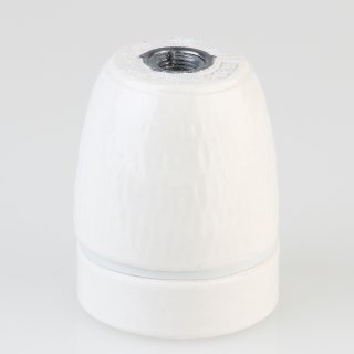 E27 Premium Porzellanfassung glasiert mit M10x1 Innengewinde und Erdungspol 250V/4A