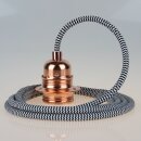 Textilkabel Schwarz-Weiß Zick-Zack mit E27...