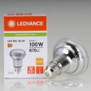 LEDVANCE LED-Reflektorlampe R80, 36° E27/240V/8,5W (100W) 2700K warmweiß 670 Lumen