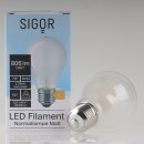 Sigor LED Filament Leuchtmittel 230V/7W=(60W) AGL-Form matt E27 Sockel warmweiß dimmbar