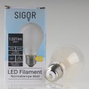 Sigor LED Filament Leuchtmittel 230V/12W=(100W) AGL-Form matt E27 Sockel warmweiß dimmbar