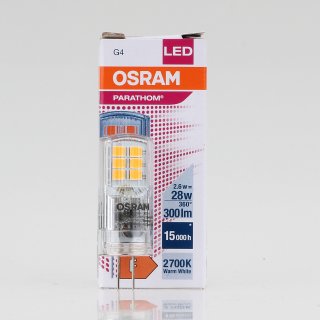 Osram LED-Stiftsockellampe, Parathom Pin G4/12V/2,6W=(28W) warmweiß