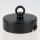 1-Loch Lampen-Baldachin 80x25 Metall schwarz mit Ringnippel 22mm für Kettenaufhängung