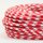 Textilkabel Stoffkabel rot-weiß Hahnenkamm Muster 3-adrig 3x0,75 Gummischlauchleitung 3G 0,75 H03VV-F textilummantelt