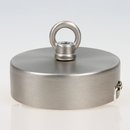 Lampen-Baldachin 80x25 Metall Edelstahloptik mit Ringnippel 22mm für Kettenaufhängung