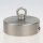 1-Loch Lampen-Baldachin 80x25 Metall Edelstahloptik mit Ringnippel 22mm für Kettenaufhängung