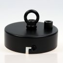 2-Loch Lampen-Baldachin 80x25 Metall schwarz mit...