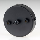 3-Loch Lampen-Baldachin 100x25 Metall schwarz mit Ringnippel 22mm für Kettenaufhängung