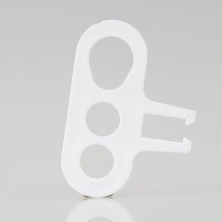 Dreiloch-Scheibe Lampen-Kabelaufhänger Kunststoff weiß 2x8mm mit Rasthaken