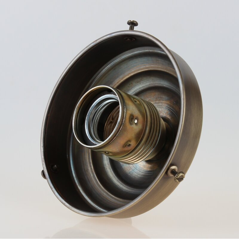 Lampenschirm Retro 2er-Set Vintage Lampenschirme Aus Metall - Retro Design Für E27 Birnen, Schwarz-Gold Baldachin Lampe