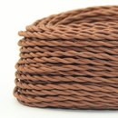 Textilkabel Stoffkabel lehmbraun 2-adrig 2x0,75 gedreht...
