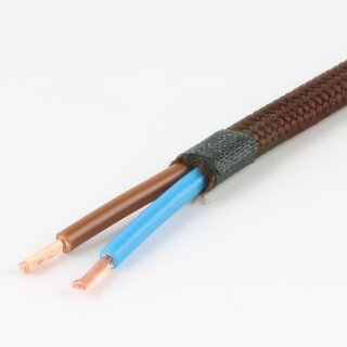 Textilkabel braun 2-adrig 2x0,75mm² Flachleitung