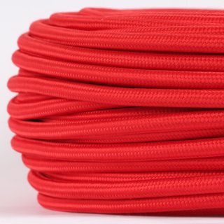 Textilkabel Stoffkabel rot 3-adrig 3x0,75 Gummischlauchleitung 3G 0,75 H03VV-F textilummantelt